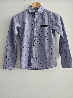 Cesare Paciotti 4US Seahorse Icons Boys Buttondown Size 8Y